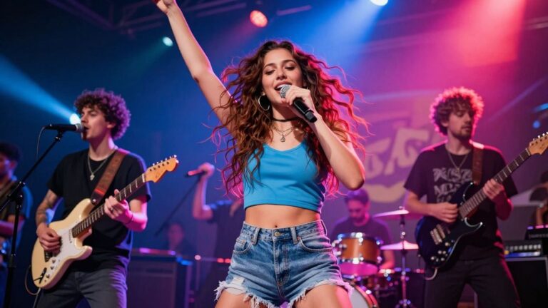 AI music video maker creating vibrant song visuals.