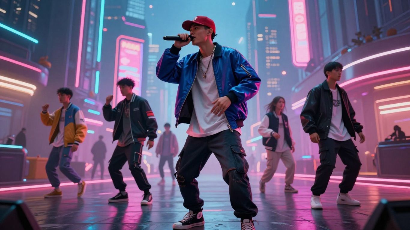 AI rap music video visuals