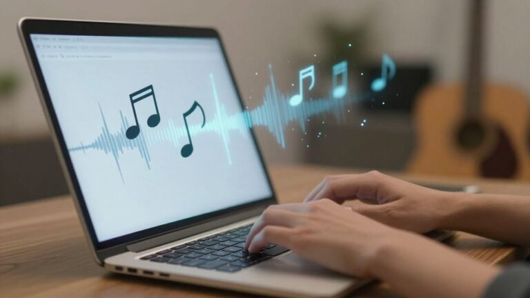 AI transforming lyrics into music visually.