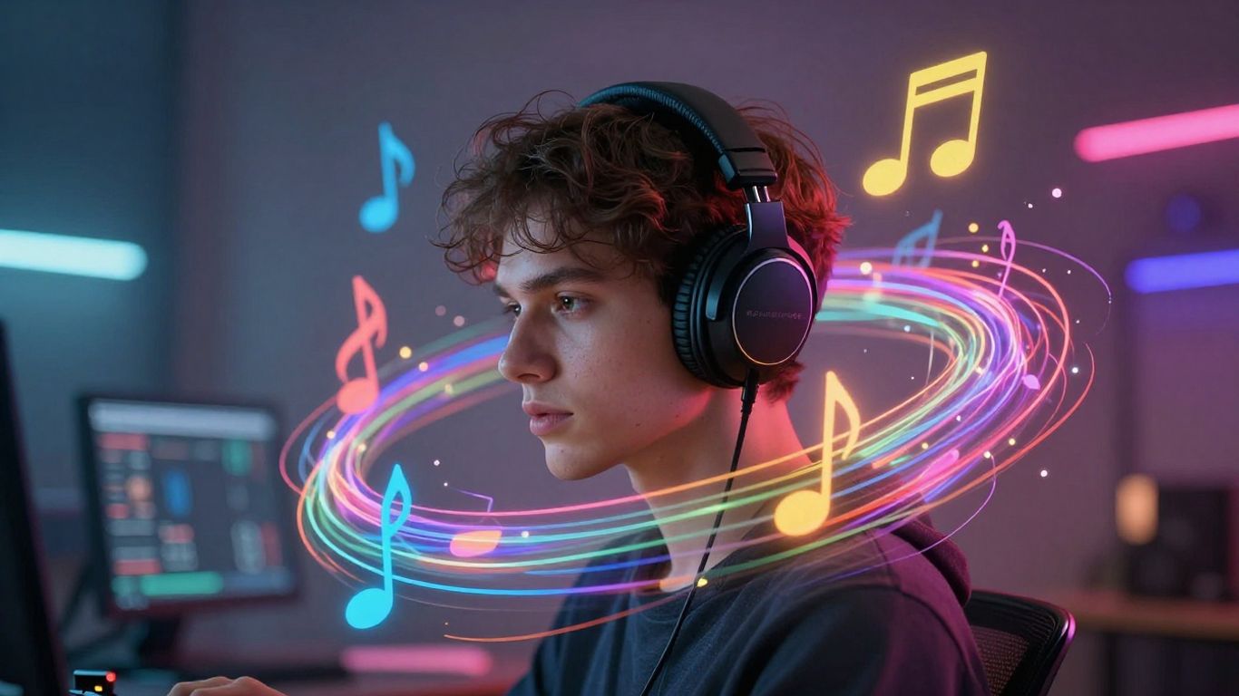 Person using AI music video maker