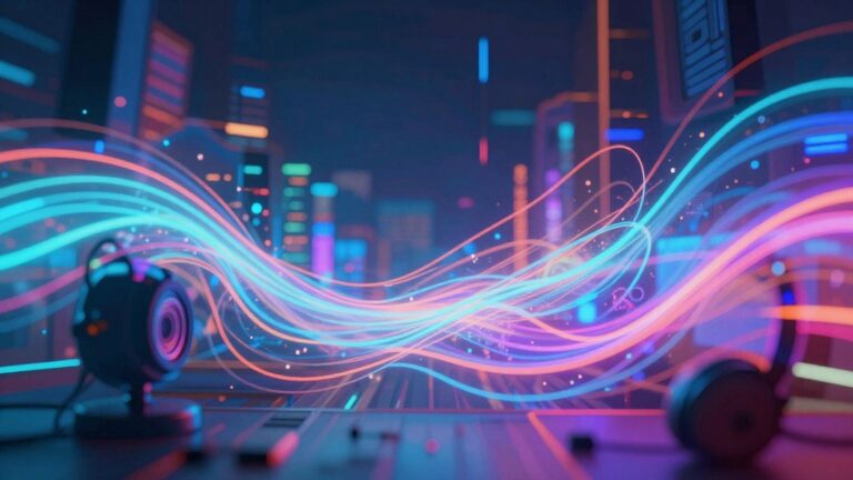 AI music video visuals for podcast intros and outros.