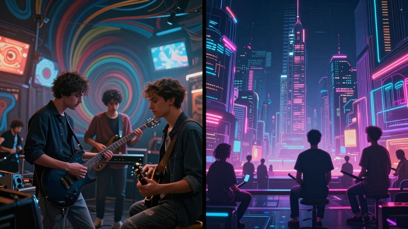 AI music video scenes comparison