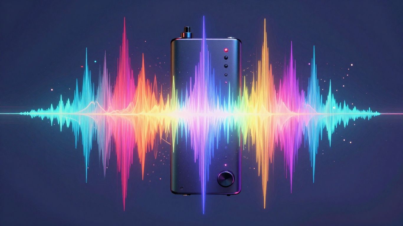 Abstract sound waves from a music generator.