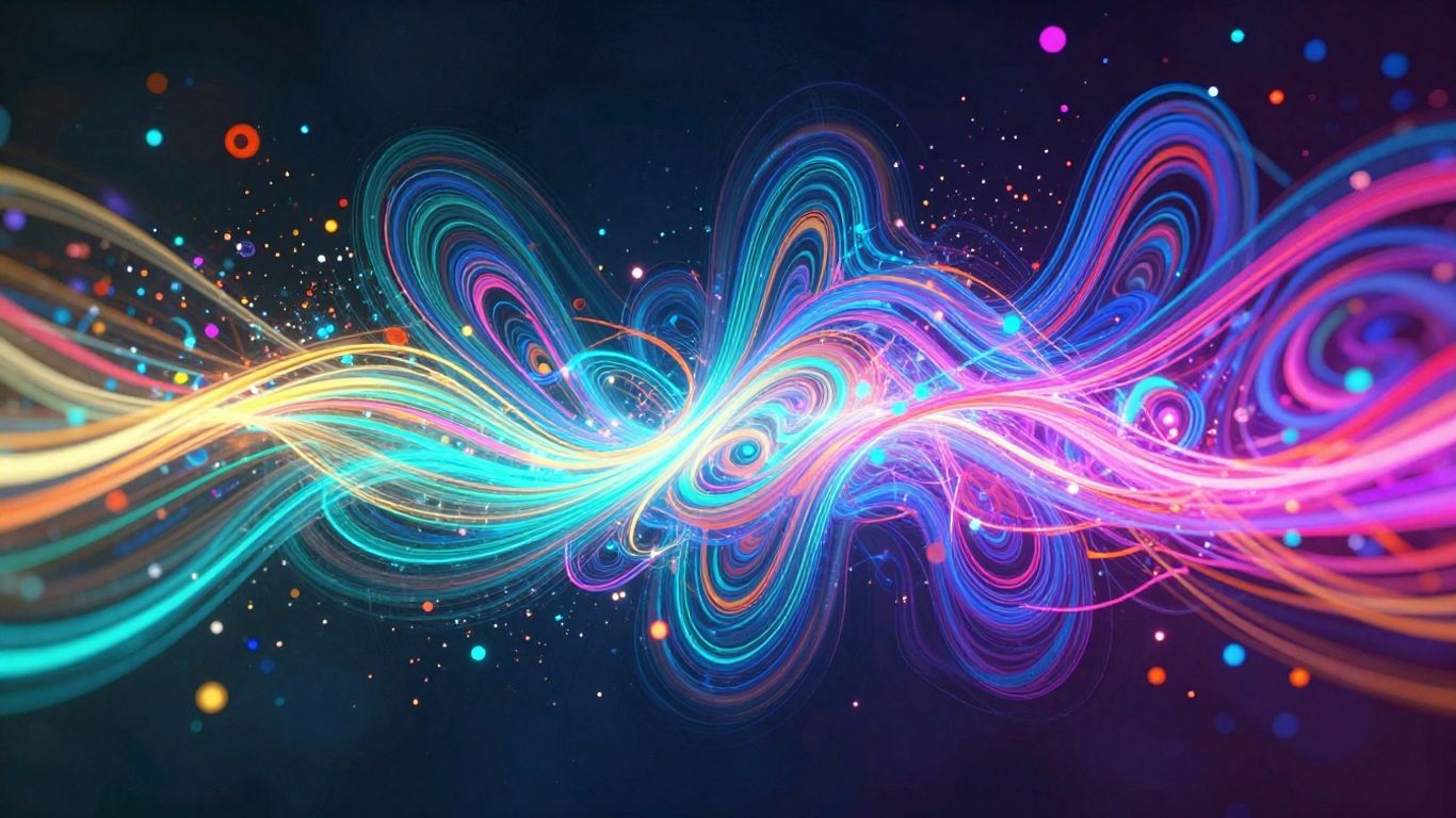 AI music visualizer transforming a song into abstract animation.