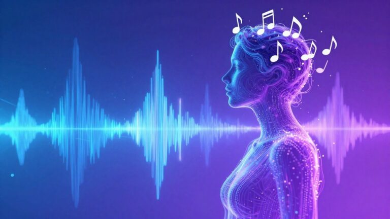 AI singing voice generator abstract soundwave