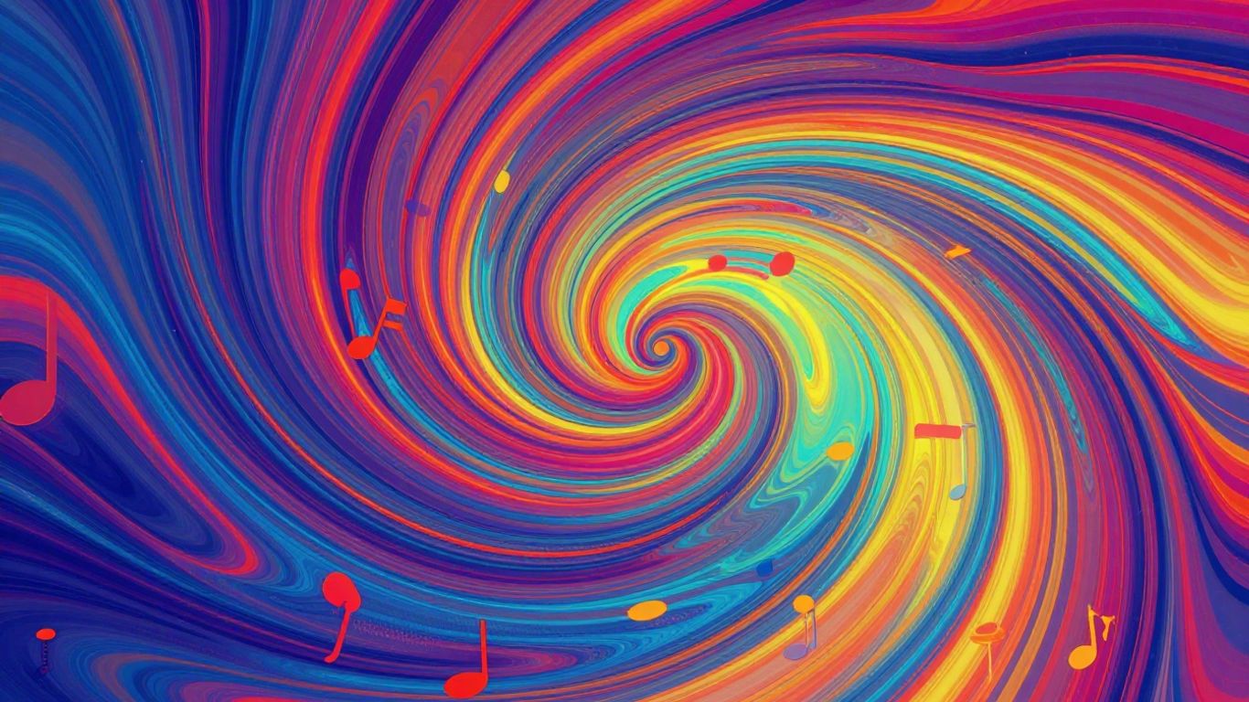 AI music video visualizer with vibrant colors