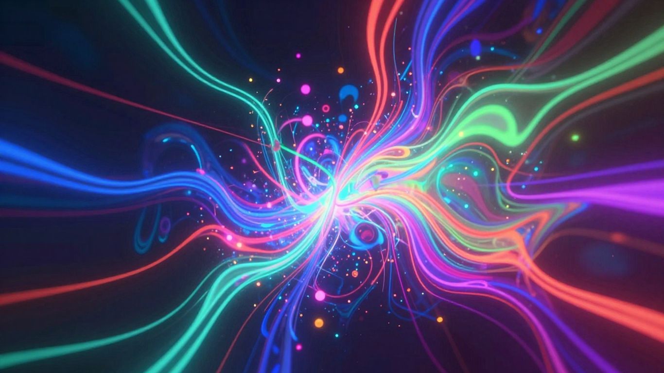 AI music video visualizer with neon lights.
